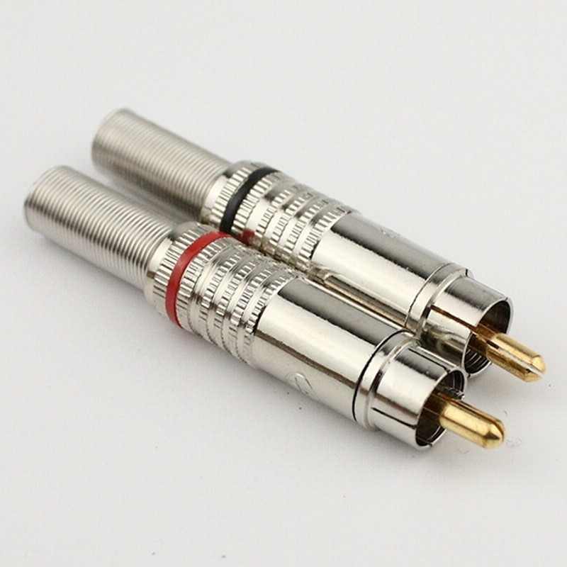    輱  RCA ÷  RCA Ŀ AV   Ŀ ÷ 10pcs / lot/Free shipping Gold plated wiring male RCA plug weld RCA connector AV audio video co